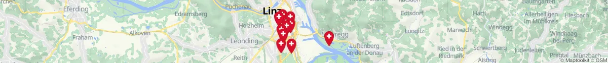 Kartenansicht für Apotheken-Notdienste in der Nähe von Industriegebiet-Hafen (Linz  (Stadt), Oberösterreich)